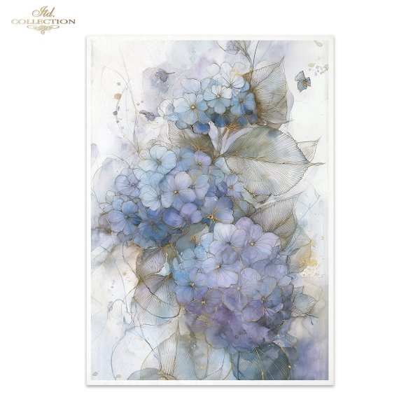 Papier decoupage morwowy FPA3020, dekoracyjne wzory, motywy kwiatowe, bukiet kwiatów, Ogród Muz, Garden of Muses * Mulberry decoupage paper FPA3020, decorative patterns, floral motifs, bouquet of flowers, Garden of Muses *Seria Garden of Muses