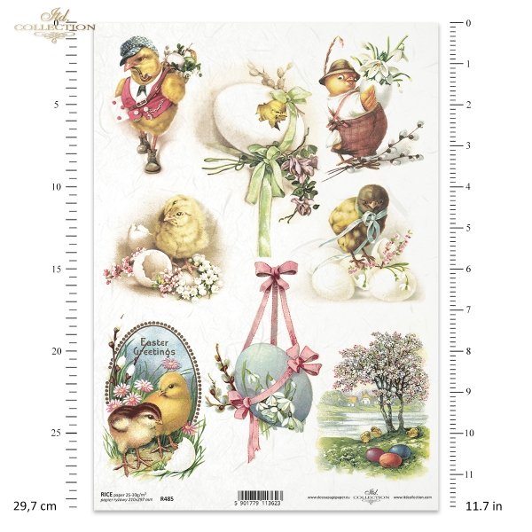 wiosna, Wielkanoc, motywy wiosenne, motywy wielkanocne, retro, vintage, wieś, pisklęta, pisklaki, kurczaki, jajka, pisanki, fiołki
