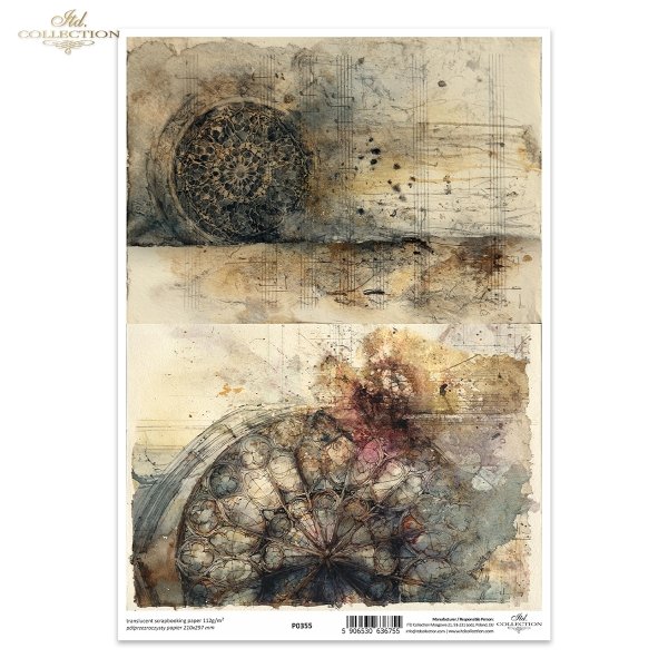 Witraże, rozety, szkice, akwarele, styl gotycki, architektura*Stained glass, rosettes, sketches, watercolors, gothic style, architecture