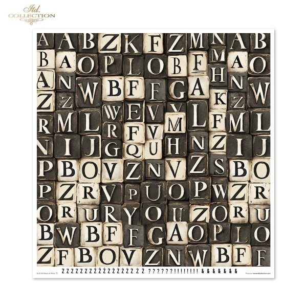 Black &amp; White * Czarny &amp; Biały - geometryczne czarno-białe wzory, scrapbooking paper
