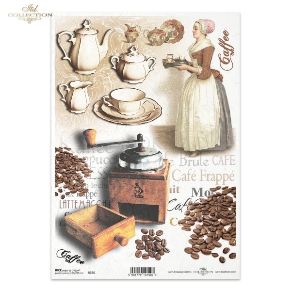 coffee, coffee bean, coffee grinder, tableware, kettle, cup, jug, R350