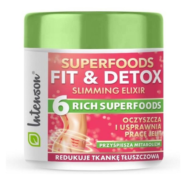 Intenson Superfoods Fit  Detox Elixir koktajl błonnikowy suplement diety 135g (P1)