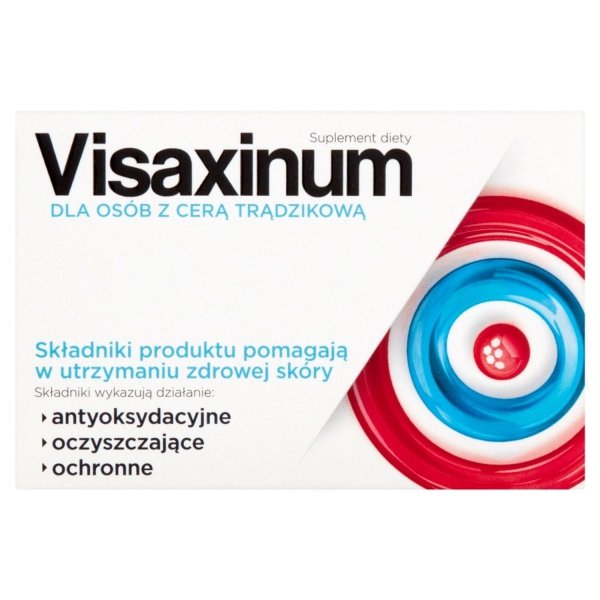 Visaxinum Suplement diety dla osób z cerą trądzikową 30 tabletek (P1)