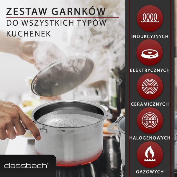 Zestaw garnków 6 elementów Classbach C-KTS 4015