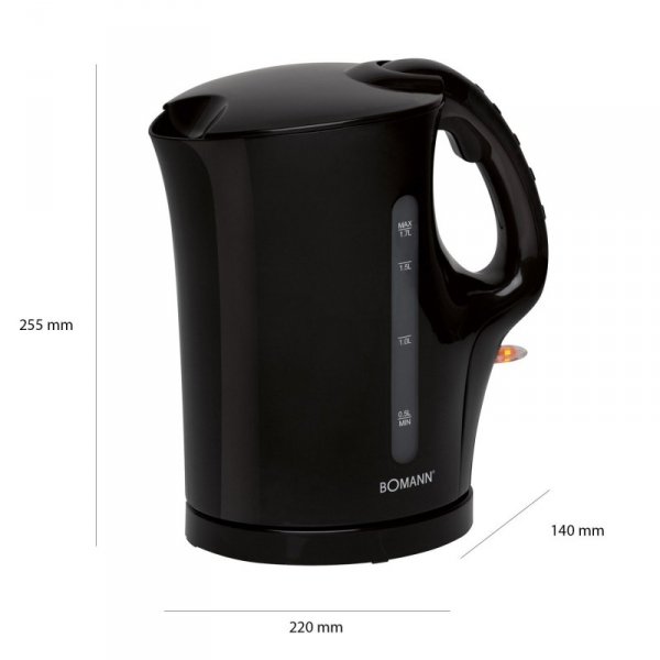 Czajnik elektryczny bezprzewodowy 1,7 L Bomann WK 6079 CB (czarny)