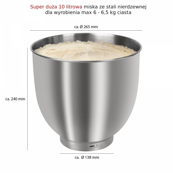 Mikser planetrany, robot kuchenny Bomann KM 6036 CB  (tytanowy/szary)