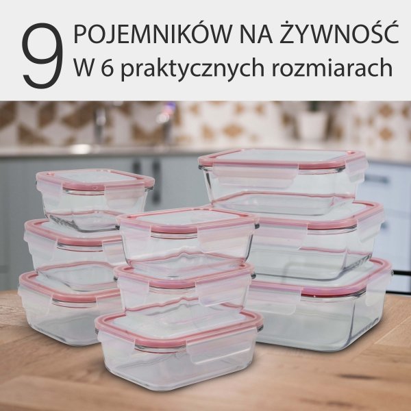 Szklane pojemniki do przechowywania żywności 9x Classbach C-FHD 4011 G
