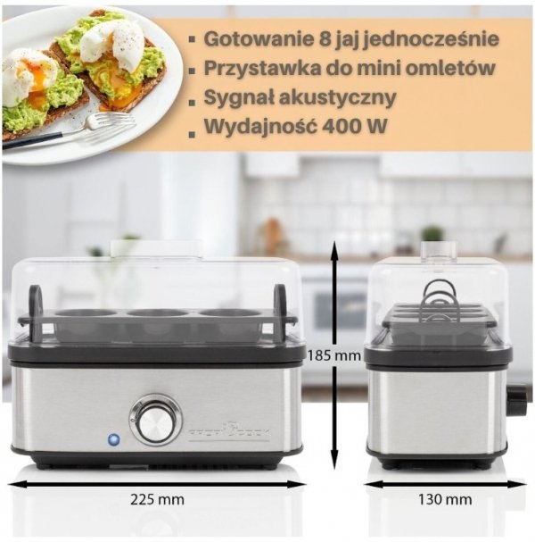 Jajowar na 8 jaj i omlety ProfiCook PC-EK 1275