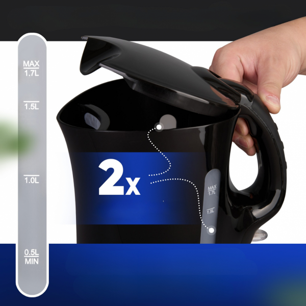 Czajnik elektryczny bezprzewodowy Clatronic WK 3819 (czarny) 1,7L