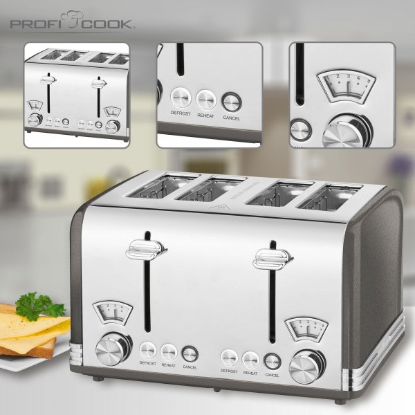 Toster na 4 kromki ProfiCook PC-TA 1194 antracyt