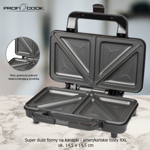 Opiekacz toster XXL do kanapek tostów sandwich ProfiCook PC-ST 1092