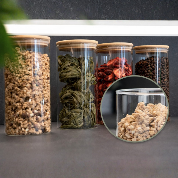 Szklane pojemniki do przechowywania żywności okrągłe 4x Classbach C-VD 4026