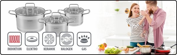 Zestaw garnków 6 elementów ProfiCook PC KTS 1223