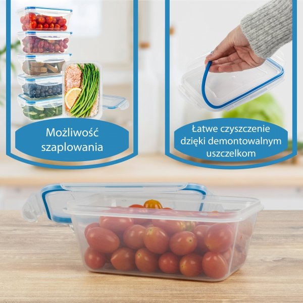 Pojemniki do przechowywania żywności 6x 1000 ml Classbach C-FHD 4023 K