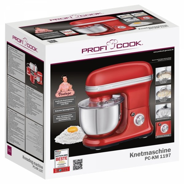 Profesjonalny robot kuchenny planetarny ProfiCook PC-KM 1197 czerwony