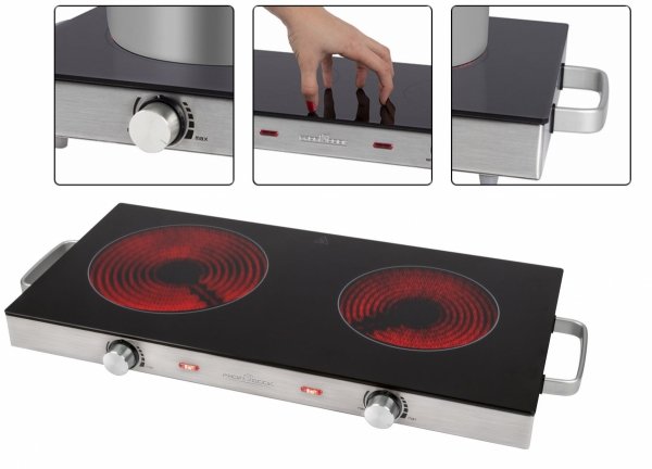Elektryczna kuchenka na podczerwień ceramiczna dwupalnikowa ProfiCook PC-DKP 1211