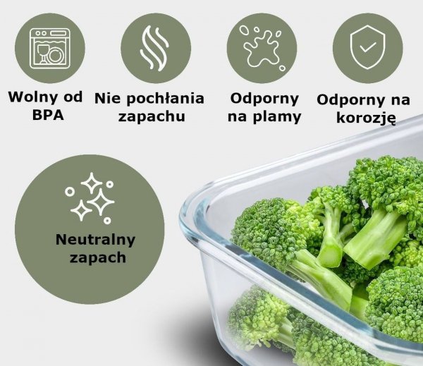 Szklane pojemniki do przechowywania żywności 7x Classbach C-FHD 4010 G