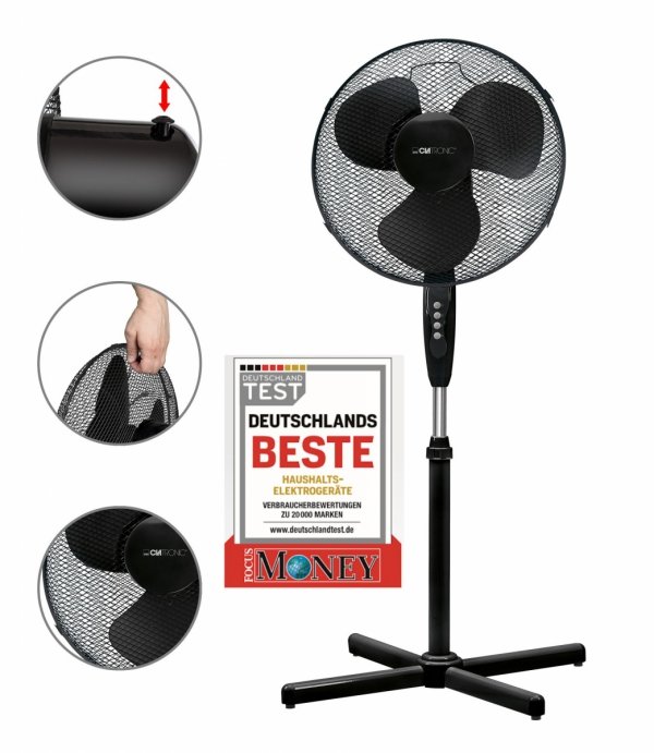 Wentylator stojący wiatrak podłogowy Clatronic VL 3603 S (Ø40cm, wys.125cm)