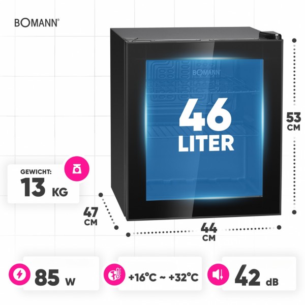 Lodówka chłodziarka witryna chłodnicza do napojów Bomann KSG 7291
