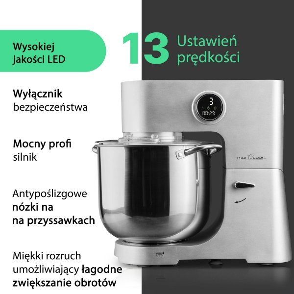 Duży profesjonalny robot kuchenny 12 litrów 2500W ProfiCook PC-KM 1254
