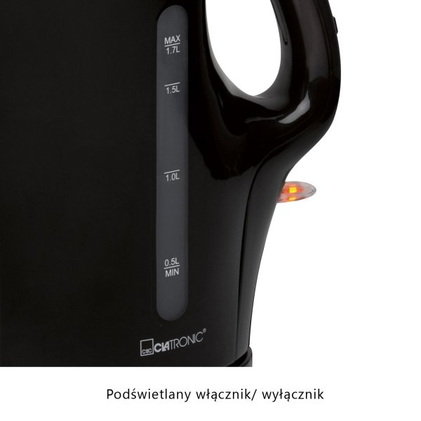 Czajnik elektryczny bezprzewodowy 1,7L Clatronic WK 3445 (czarny)