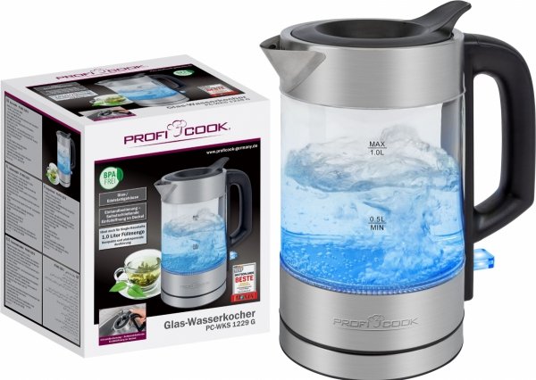 Czajnik elektryczny szklany 1.0 L ProfiCook PC-WKS 1229 G