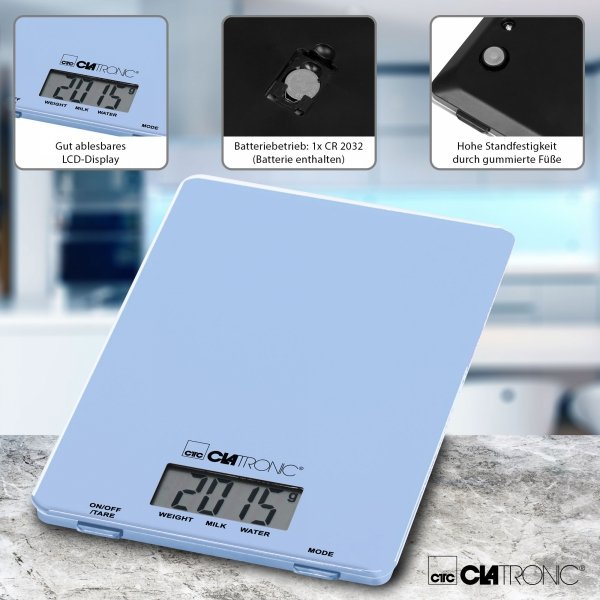 Elektroniczna waga kuchenna Clatronic KW 3626 (niebieska)