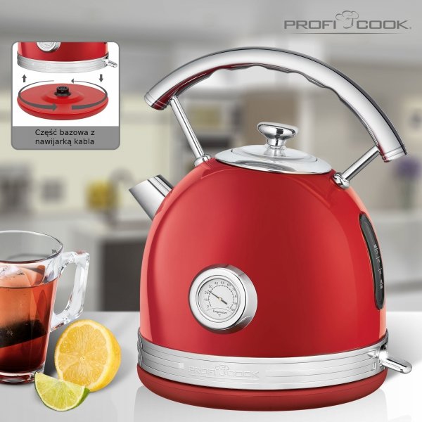 Czajnik elektryczny 1,7L ProfiCook PC-WKS 1192  Czerwony