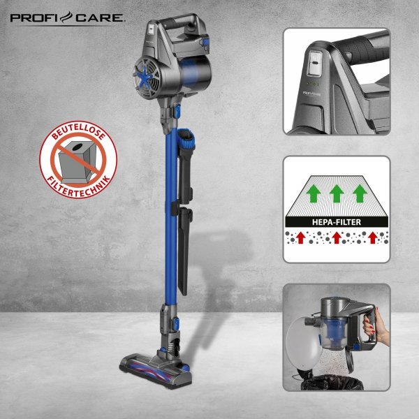 Odkurzacz ręczny, pionowy, bezprzewodowy, cyklonowy ProfiCare PC-BS 3036 A