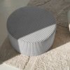 Duża okrągła szara pufa CORD Slim 60x30