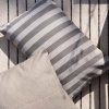 Grey Garden Pillow in Grey Stripes 60x40