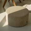 Duża okrągła beżowa pufa CORD Slim 60x30