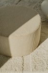 Duża okrągła beżowa pufa CORD Slim 60x30