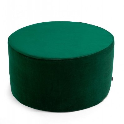 Large Dark Green Velvet Pouffe 60x30