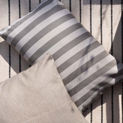 Grey Garden Pillow in Grey Stripes 60x40