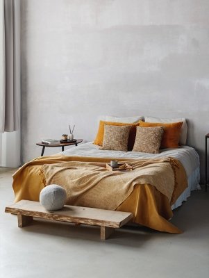 Żółty Zestaw 4 poduszek dekoracyjnych do sypialni 
