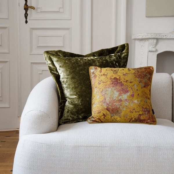Gold-Burgundy Decorative Pillow Gold 40x40