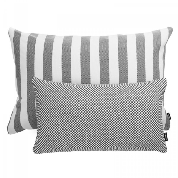 Garden Cushion Set Grey Stripes