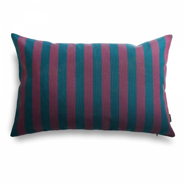 Green-Purple Garden Pillow in Stripes 60x40