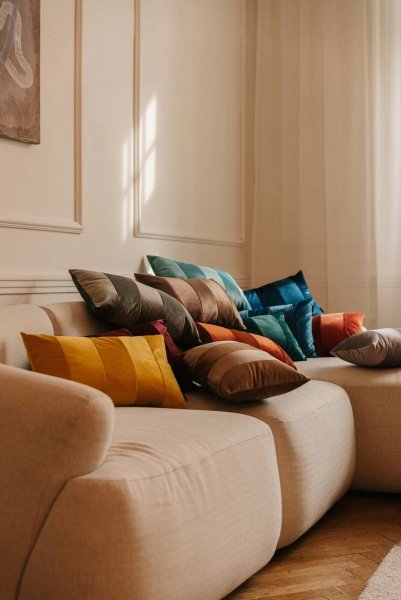 Stripes złota poduszka dekoracyjna 50x30 ZERO WASTE