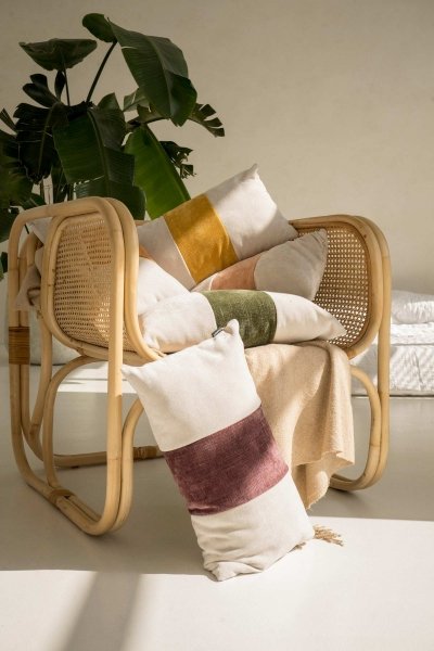 Rolo Cream-Green Decorative Pillow 50x30