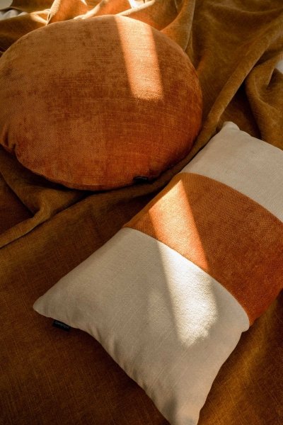 Rolo Rust Decorative Cushion with a Stripe 50x30