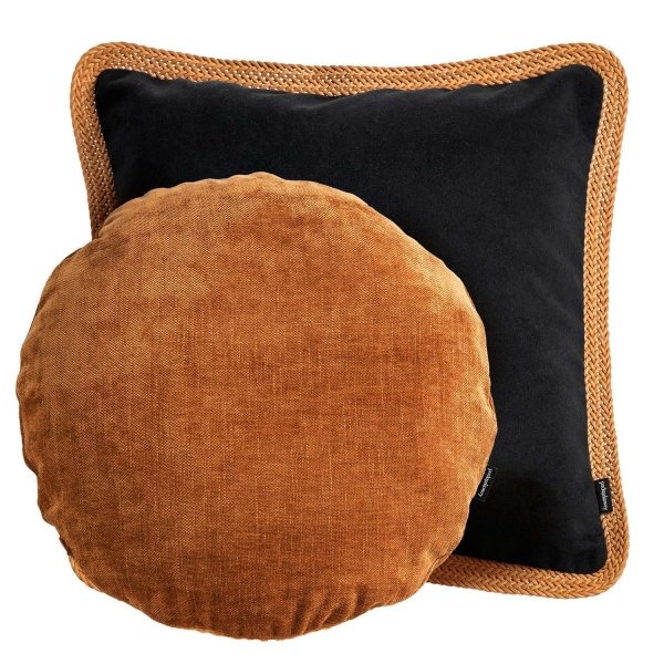 Black-Rust Decorative Pillow Set - Tesse