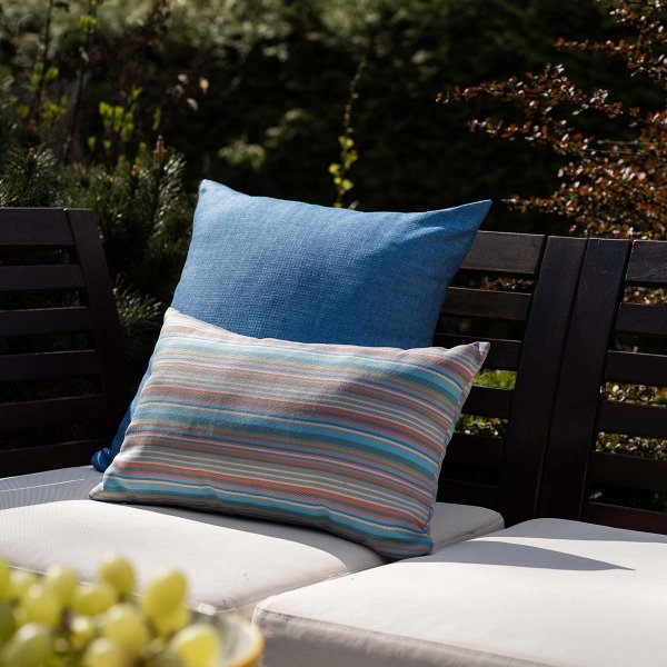 Blue Garden Pillow in Stripes 50x30