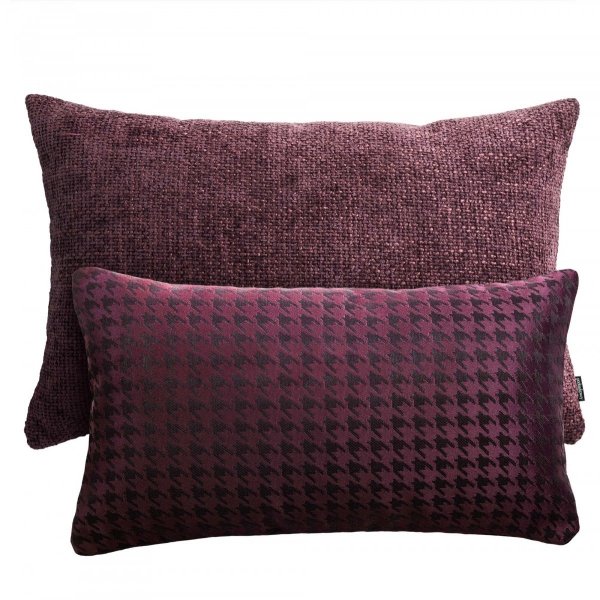 Purple Decorative Pillow Set Coco + Houndstooth