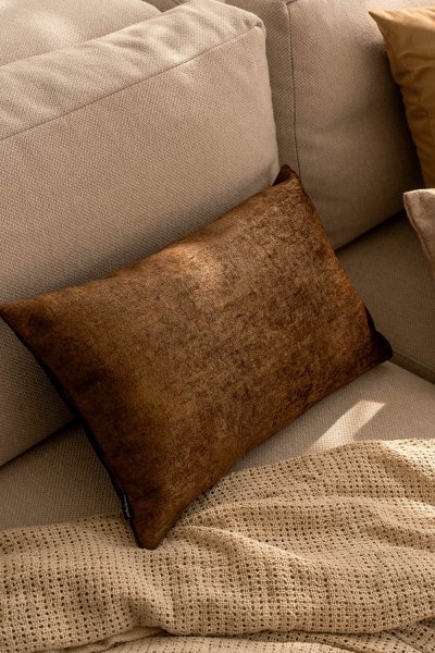 Beige Decorative Pillow Set Velvet + Stone