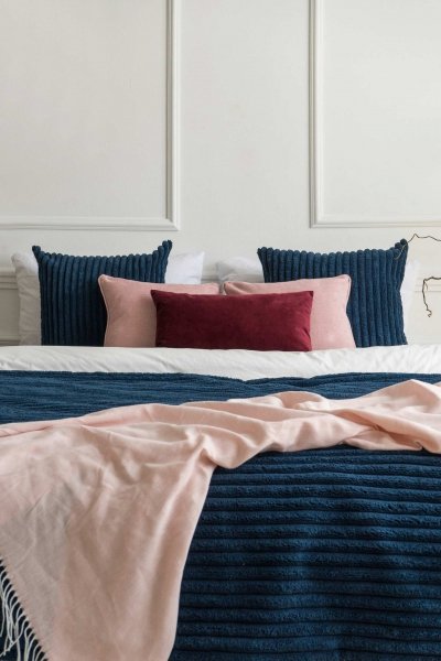 Navy Blue Bedspread 220x140 Cord