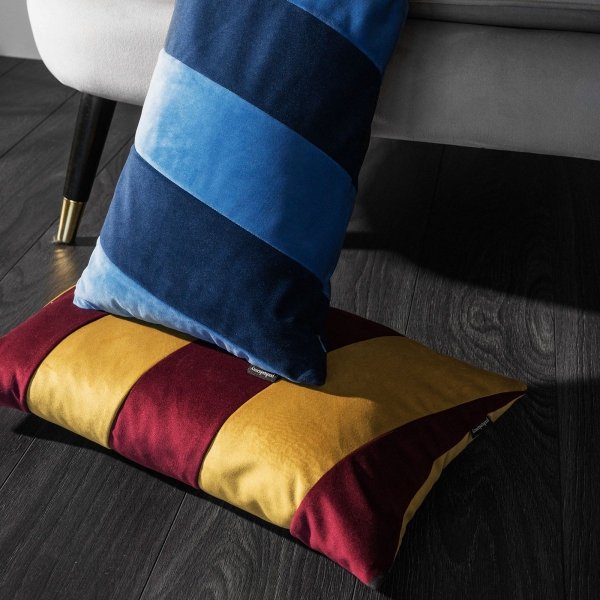  Stripes bordowo złota poduszka dekoracyjna 50x30