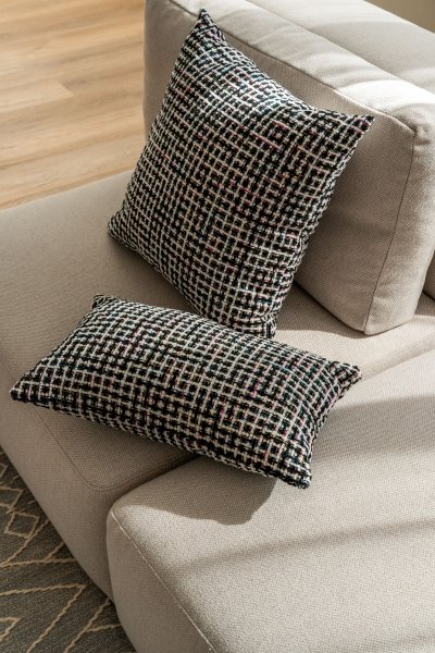Teli Large Black-and-Gray Decorative Pillow 50x50