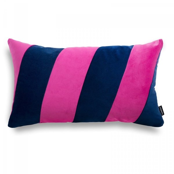 Stripes granatowo różowa poduszka dekoracyjna 50x30